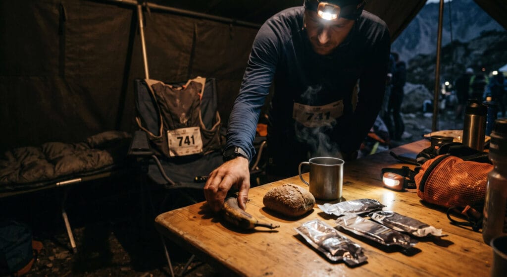 Nutrição para ultra trail de inverno em altitude: o que muda quando o frio e a hipóxia entram em cena 11 Refeição pré-largada ultra trail: alimentação simples de madrugada antes de prova de montanha no inverno